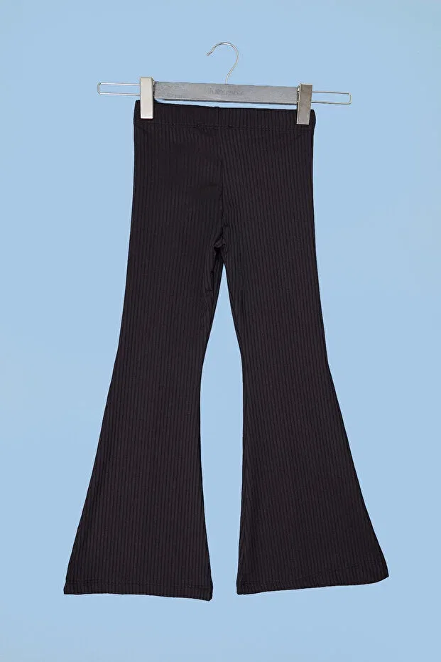 Детские брюки-клеш для девочек вельветовые Fulla Moda, Black — фото 3