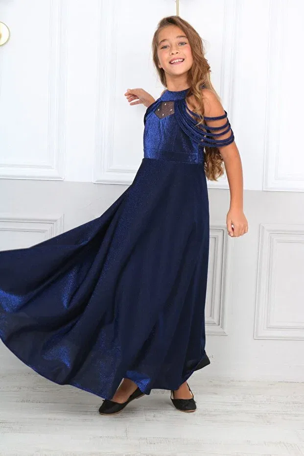 Детское платье для девочек сатиновое Satin Design Jannock, Navy Blue