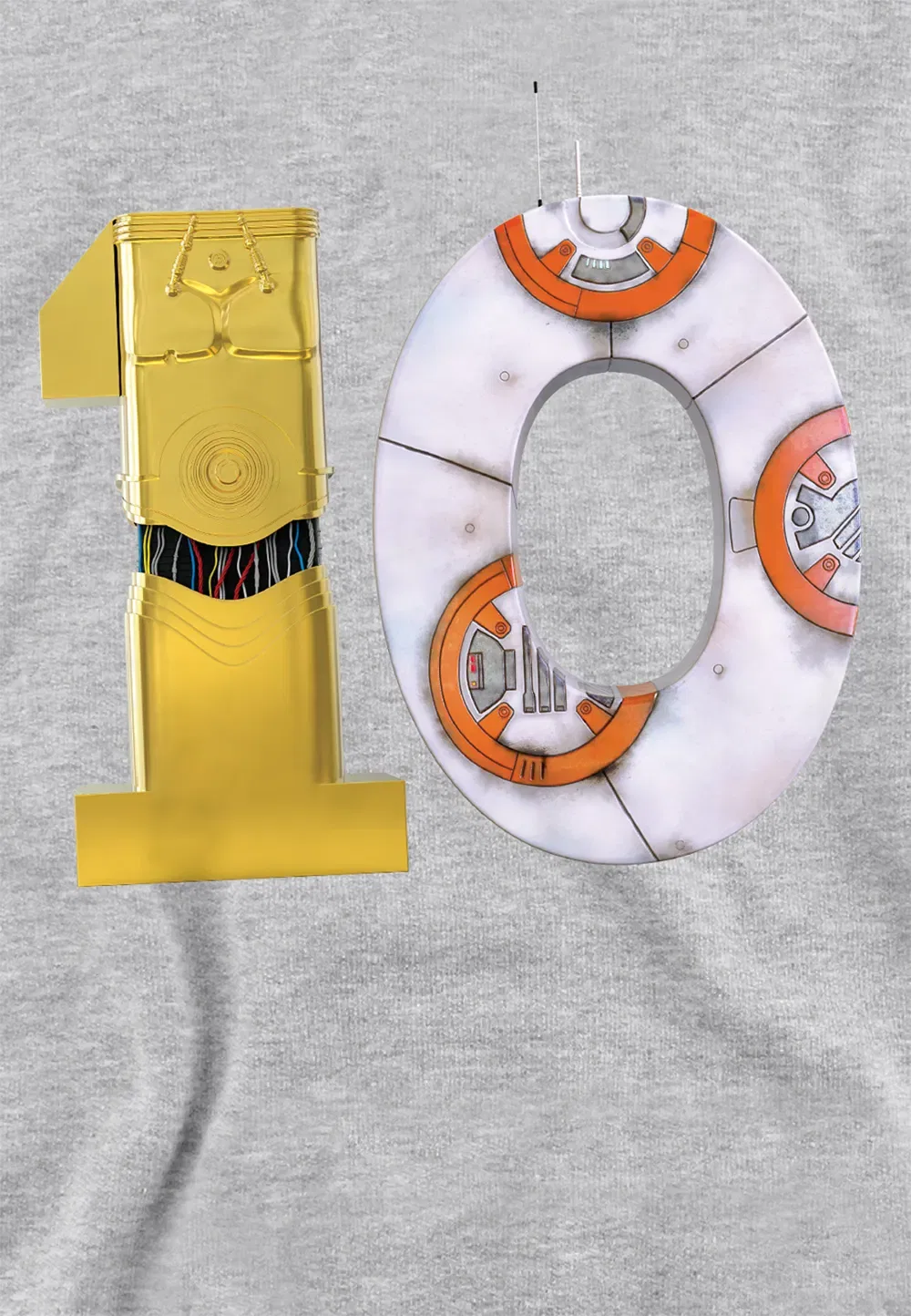 Детская худи с C-3PO и BB-8, Disney, серый — фото 2