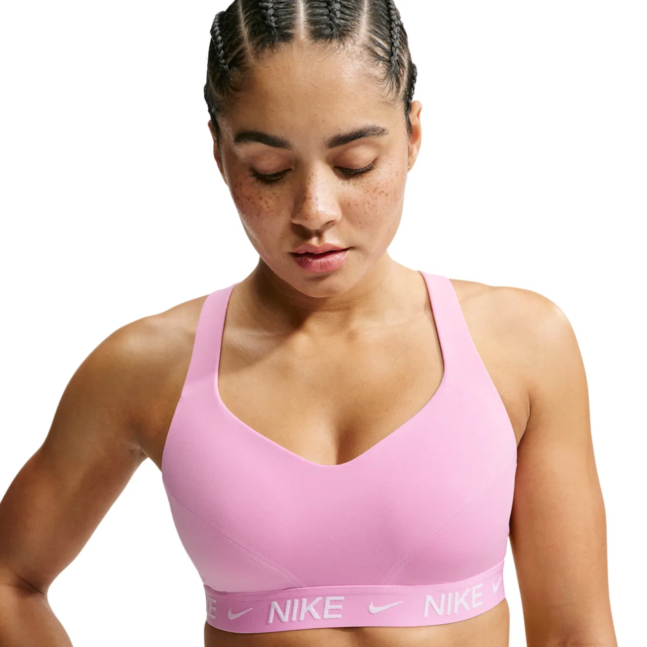 Женский спортивный бюстгальтер Indy High DF Nike, цвет Pink Rise