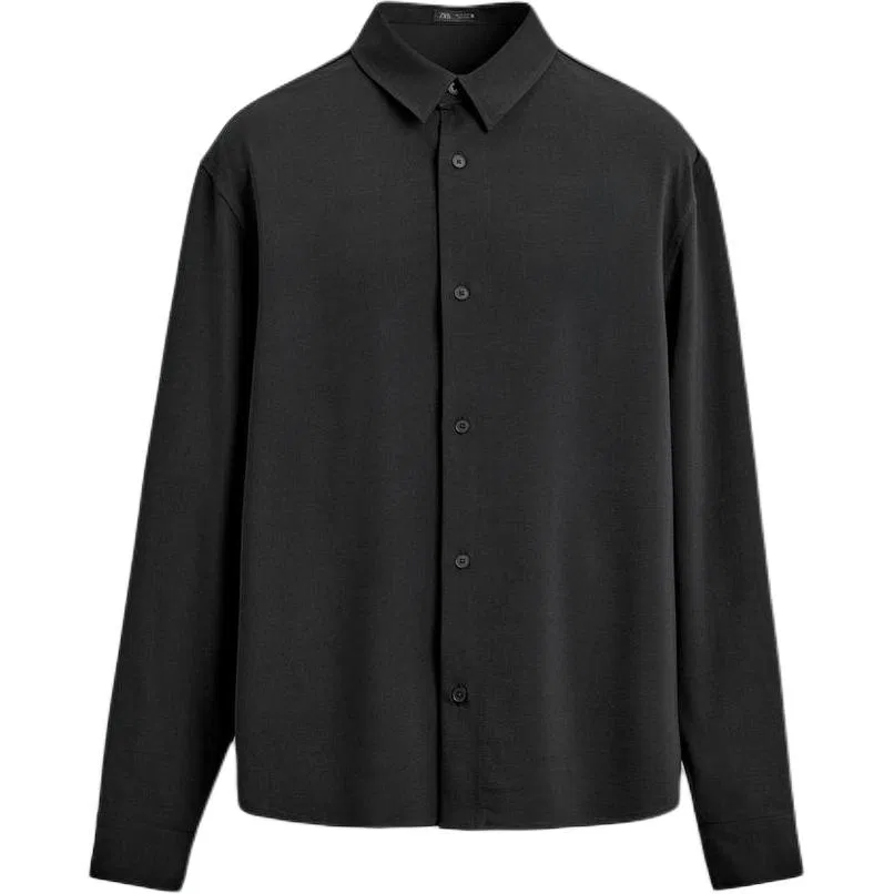Мужская рубашка с принтом Black Moderate, ZARA, Black