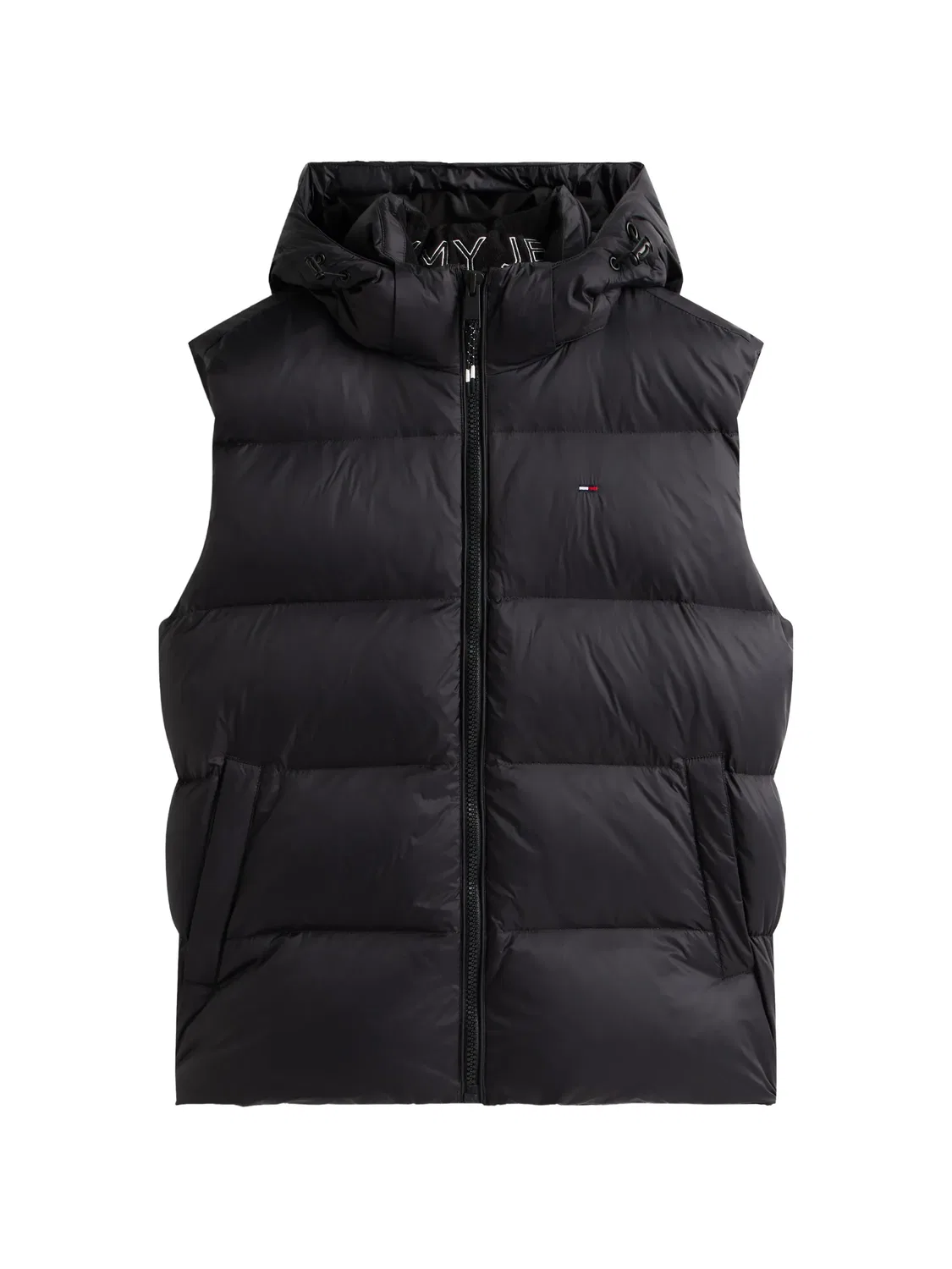 Дутый жилет с капюшоном Tommy Hilfiger, черный