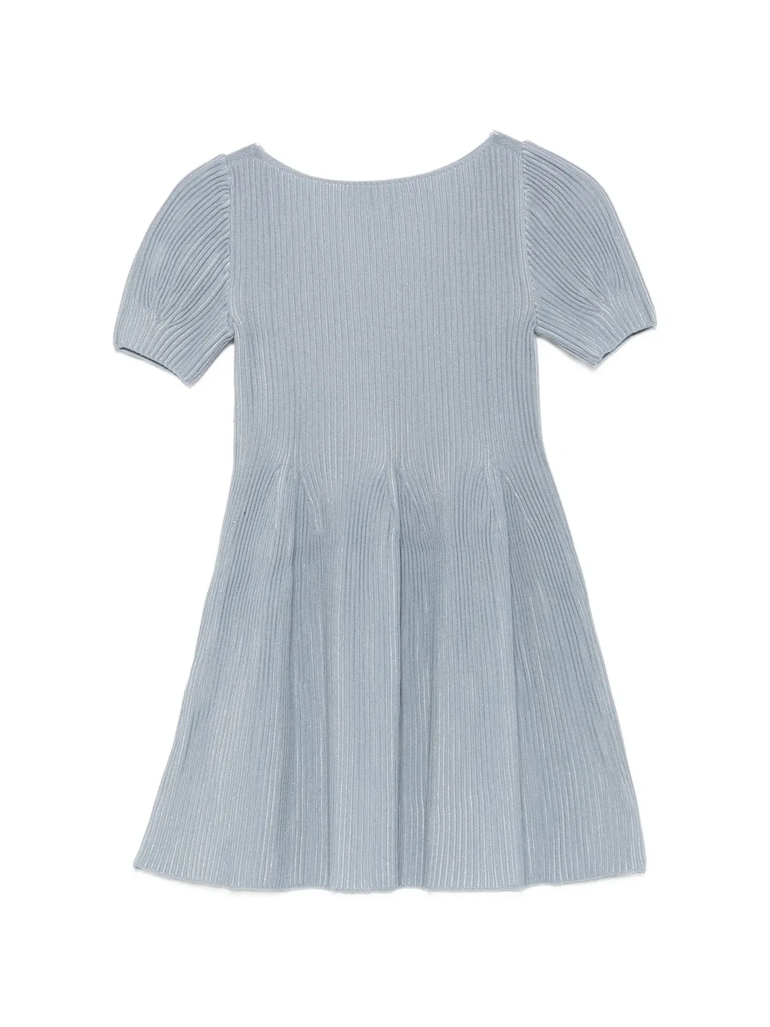 Расклешенное трикотажное платье синего цвета Emporio Armani, синий — фото 2