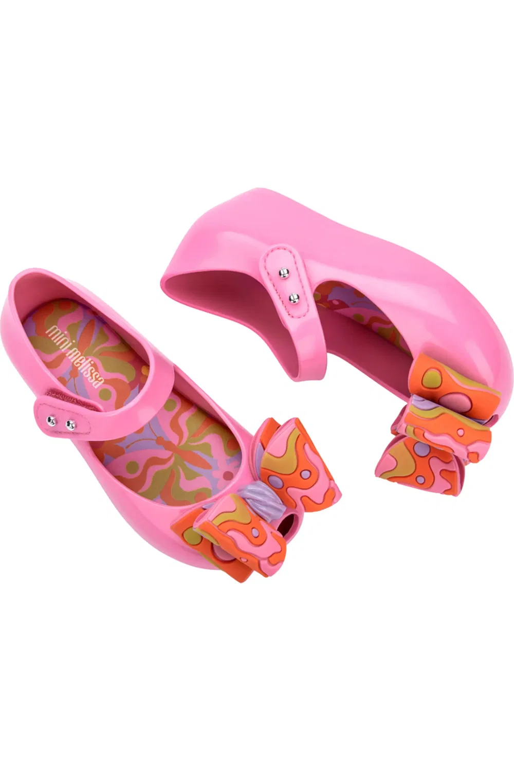 Детские туфли Мэри Джейн с бантом Ultragirl Wonderland Mini Melissa, розовый/оранжевый — фото 3