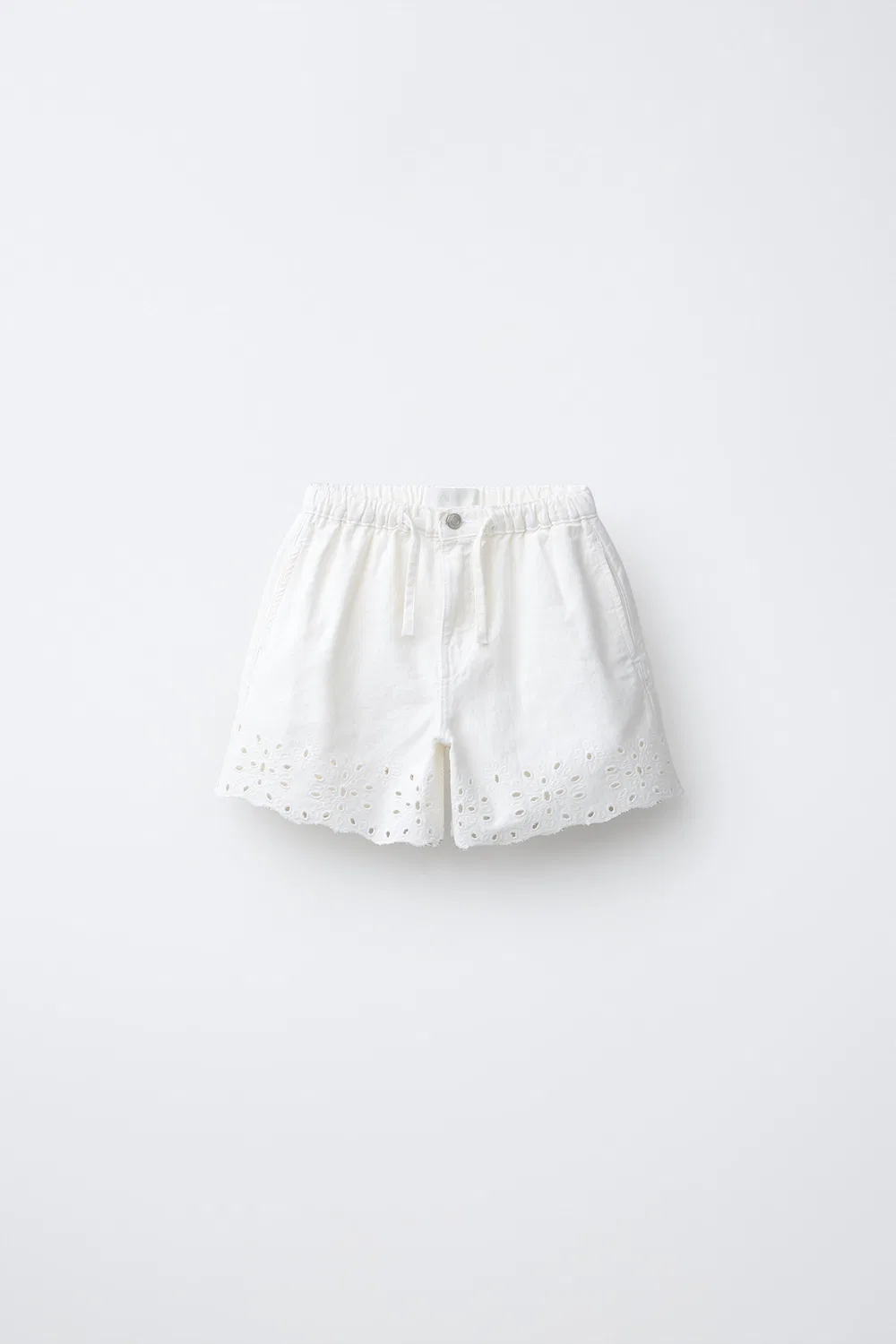 Шорты-бермуды с вышивкой ZARA, White