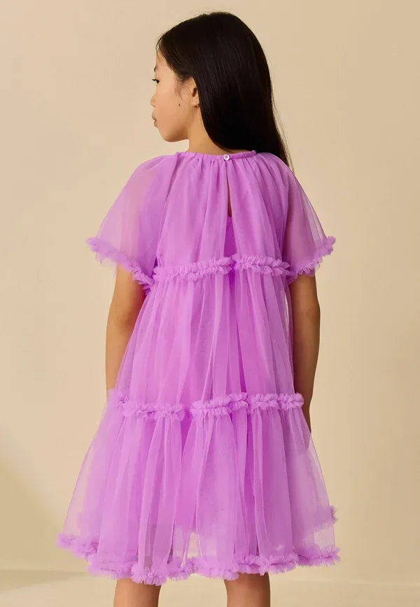 Платье повседневное Regular fit - ruffle tiered party dress Next, purple, фиолетовый — фото 3