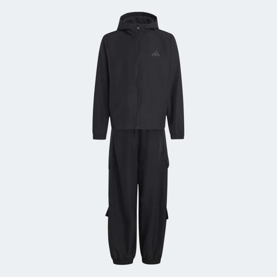 Детский спортивный комплект с длинным рукавом adidas KS7601 J Wv Utlty Ts, Черный — фото 2