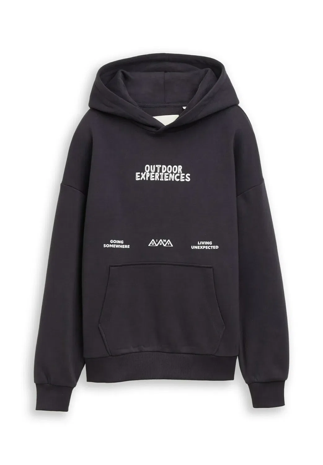 Толстовка оверсайз Strick & sweatshirts с принтом - худи Tom Tailor, Coal Grey