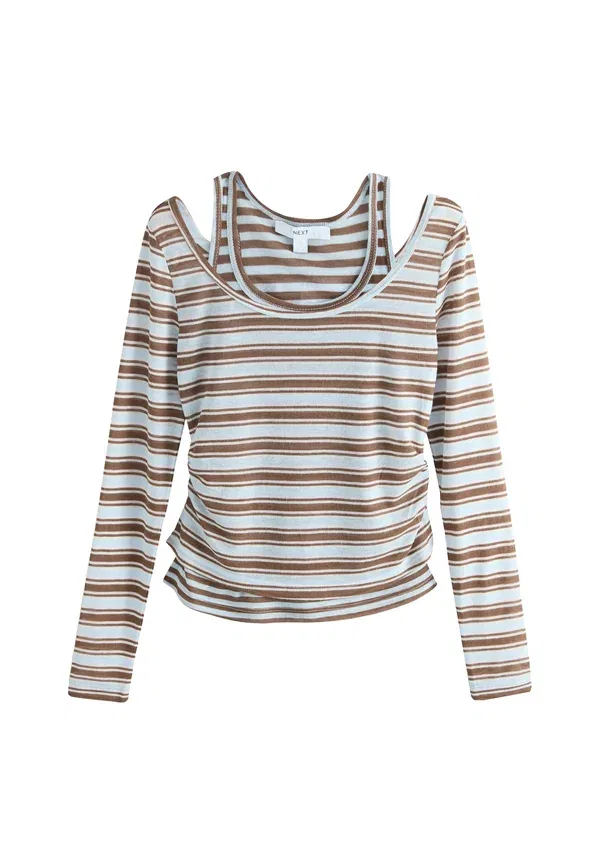 Топ с длинным рукавом полосатый Regular fit Next Striped, синий