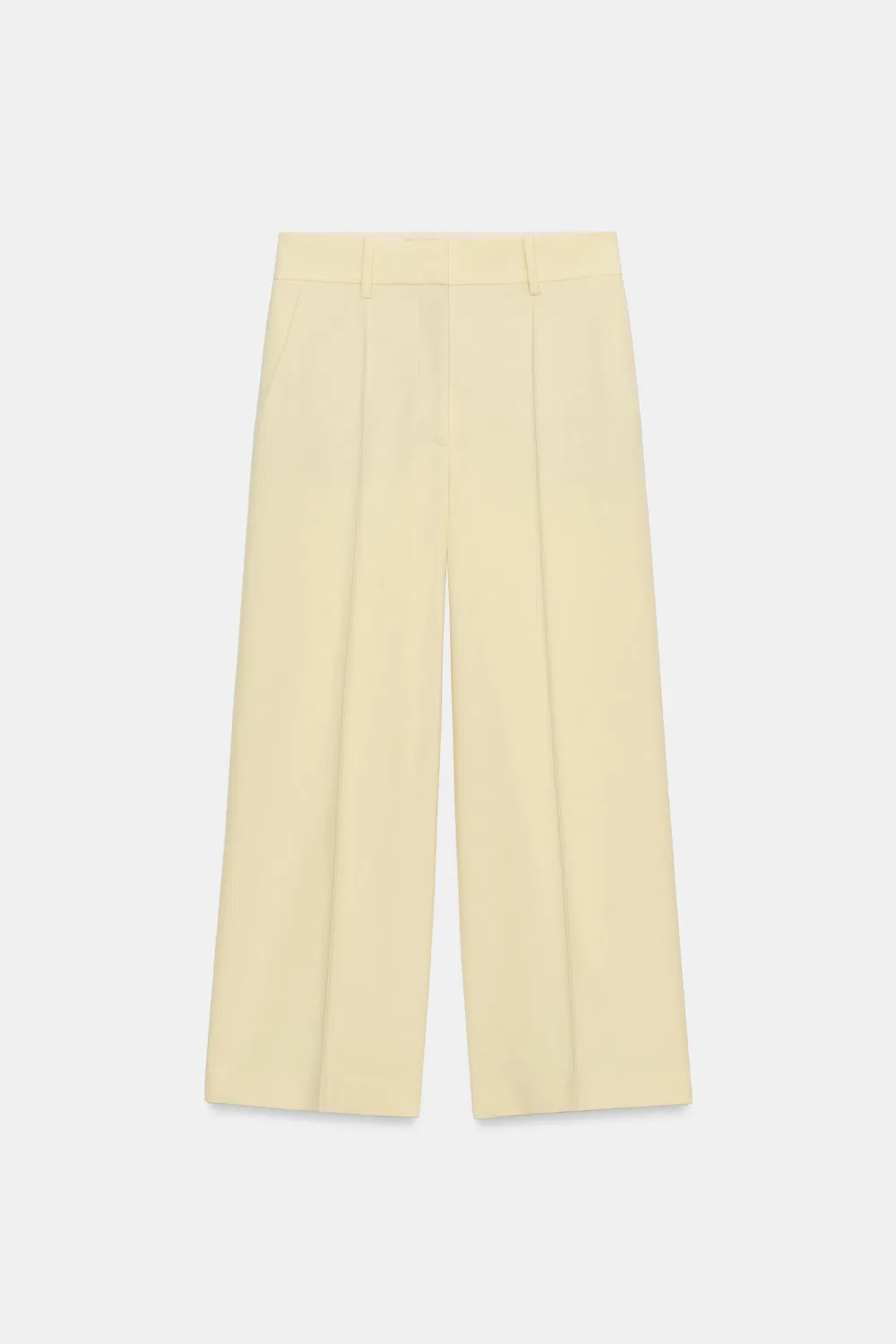 Укороченные брюки из коллекции ZW ZARA, Pastel yellow — фото 4