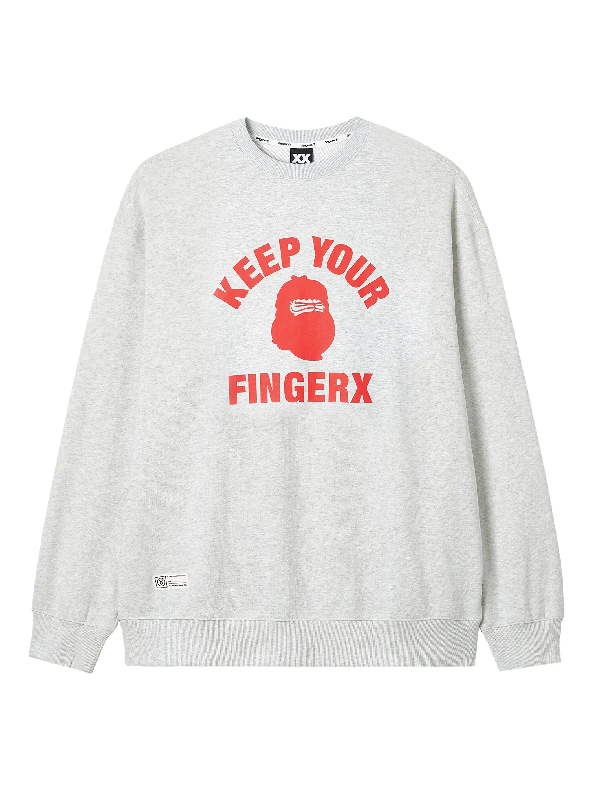 

Толстовка с графичным принтом Fingercroxx, серый