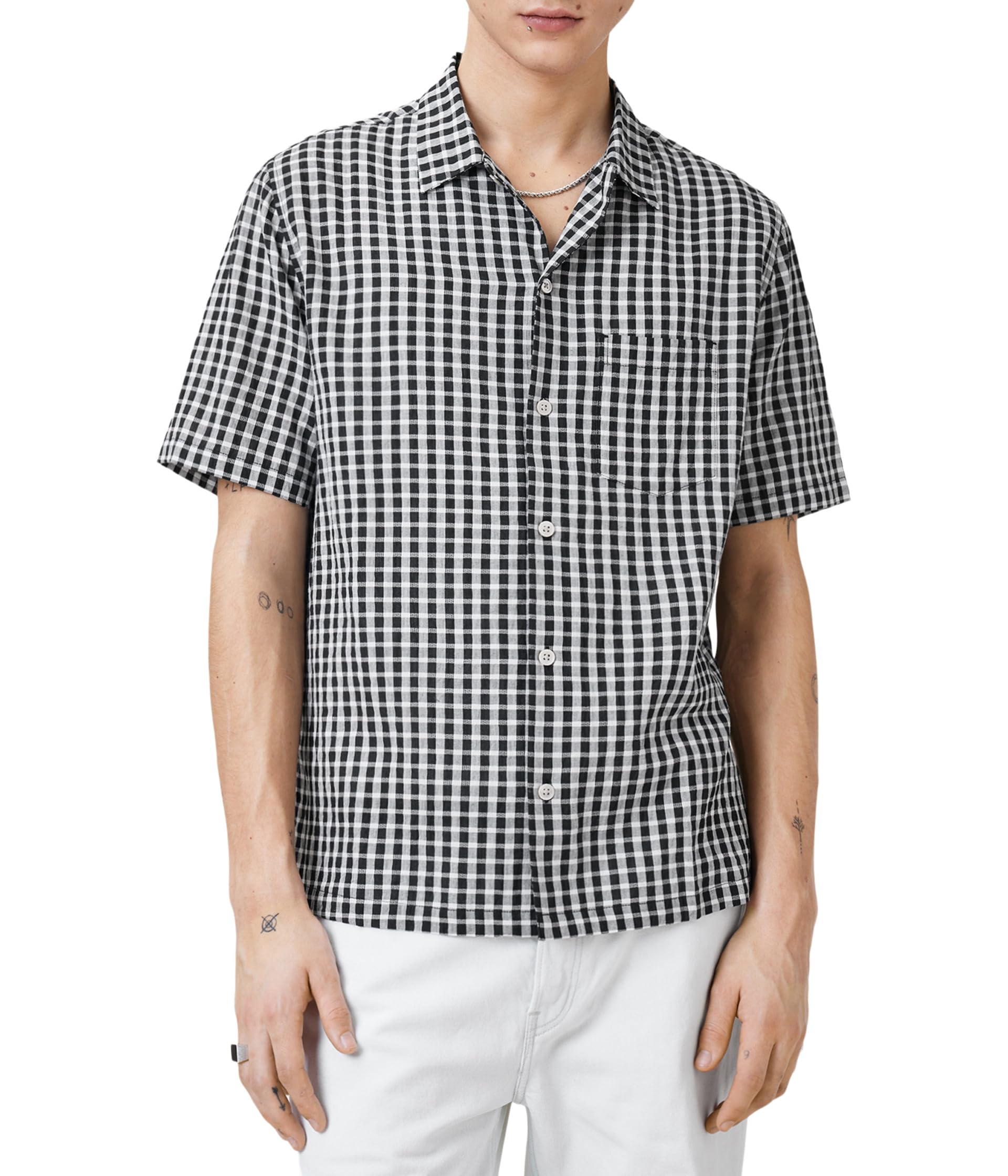 

Рубашка AllSaints Tawney Short Sleeve Shirt, Black 1