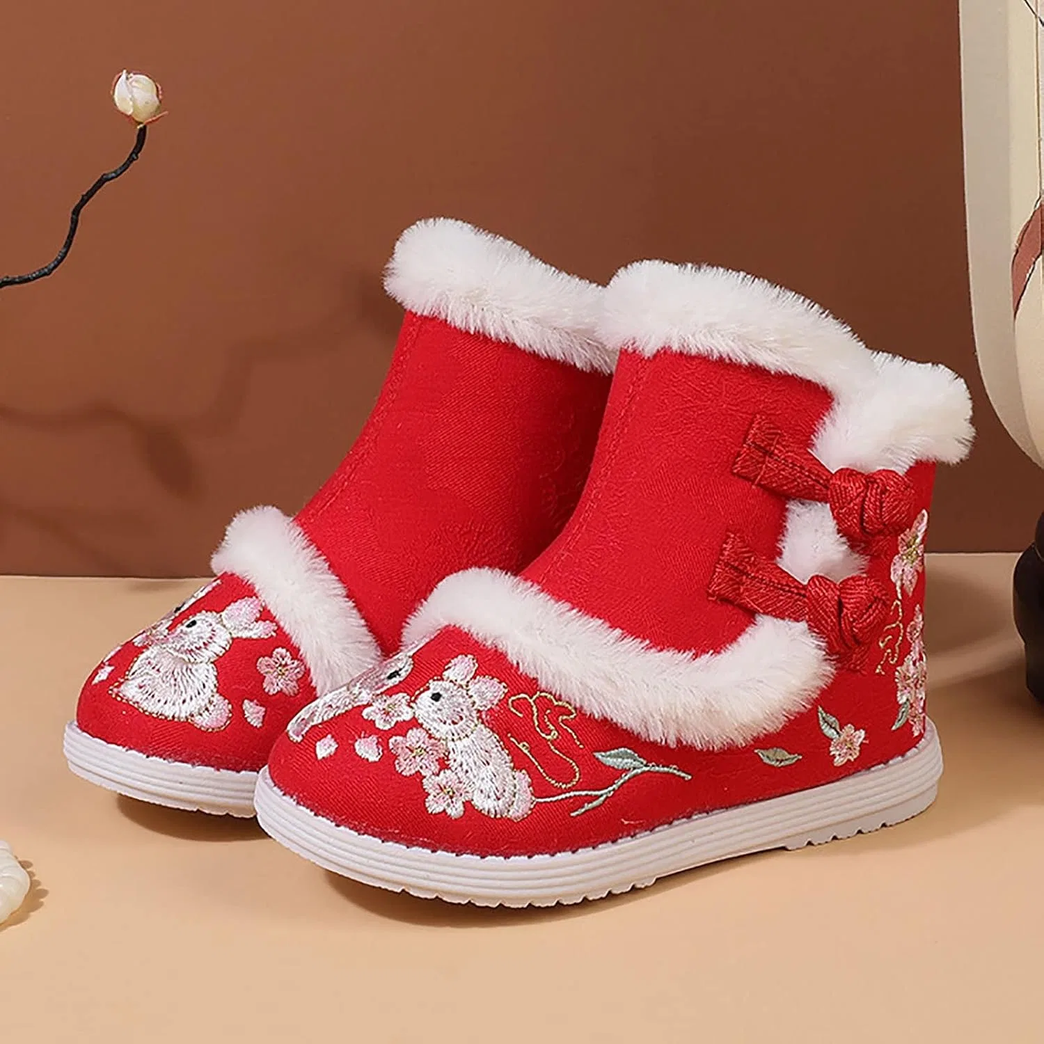 Детские ботинки для мальчиков с вышивкой Hanfu Shoes, Red — фото 2