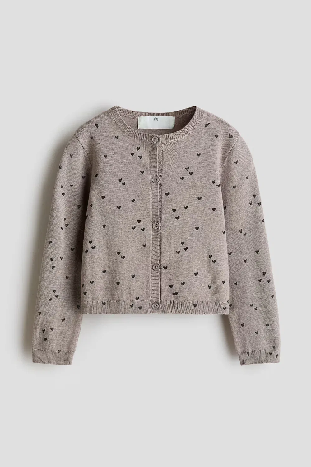 Кардиган с узором H&M, Graubraun/Herzen