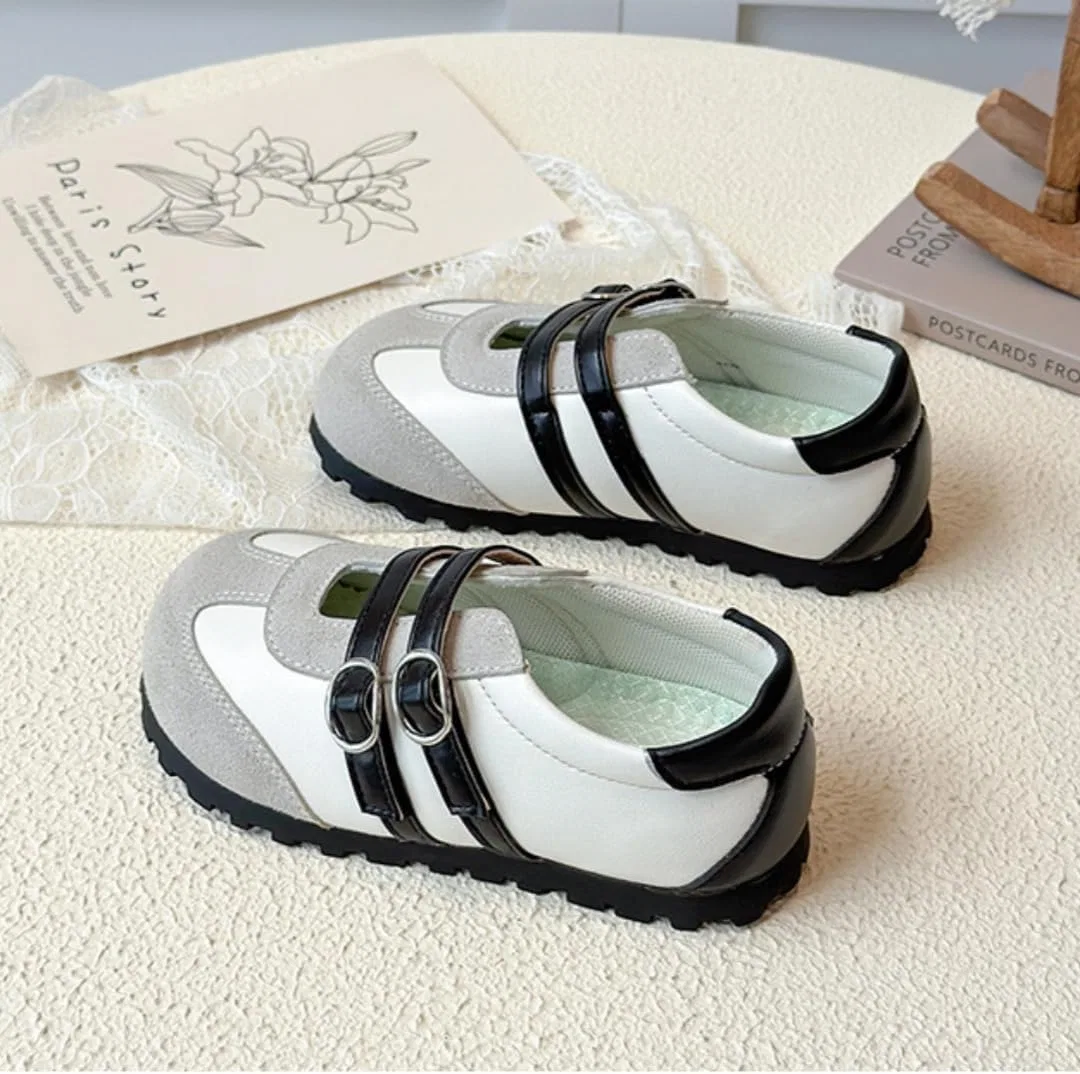 Детские кроссовки для девочек из экокожи XinYiQu, Beige — фото 2