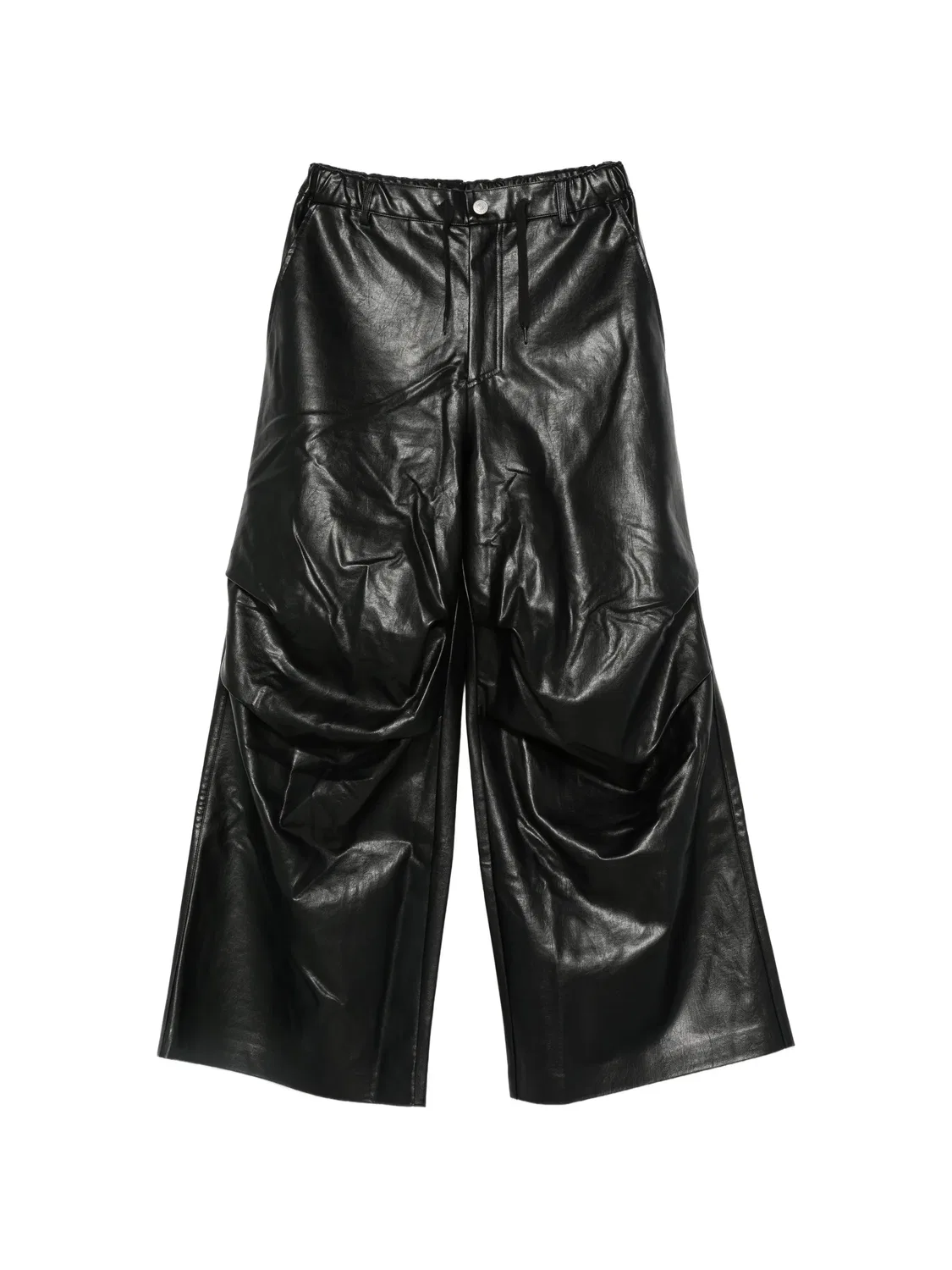Широкие брюки черного цвета MM6 Maison Margiela, черный