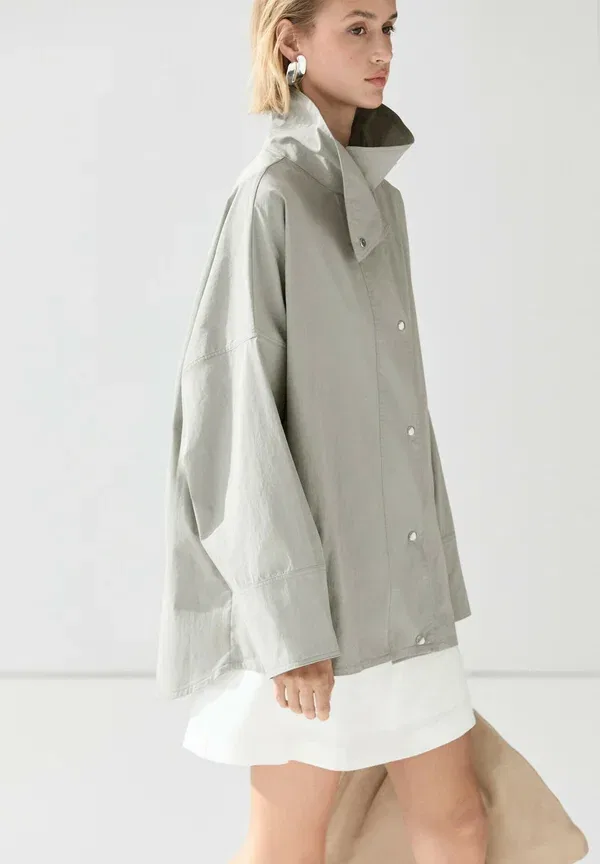 Куртка хлопковая Summer jacket Massimo Dutti, серый — фото 4
