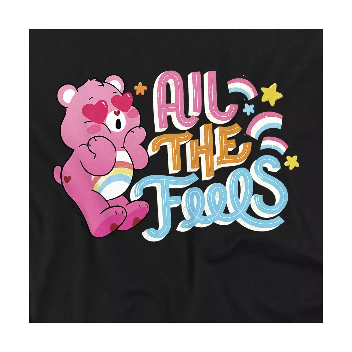 Детское боди с коротким рукавом Care Bears Cheer Bear Hearts And Rainbows, Black — фото 2