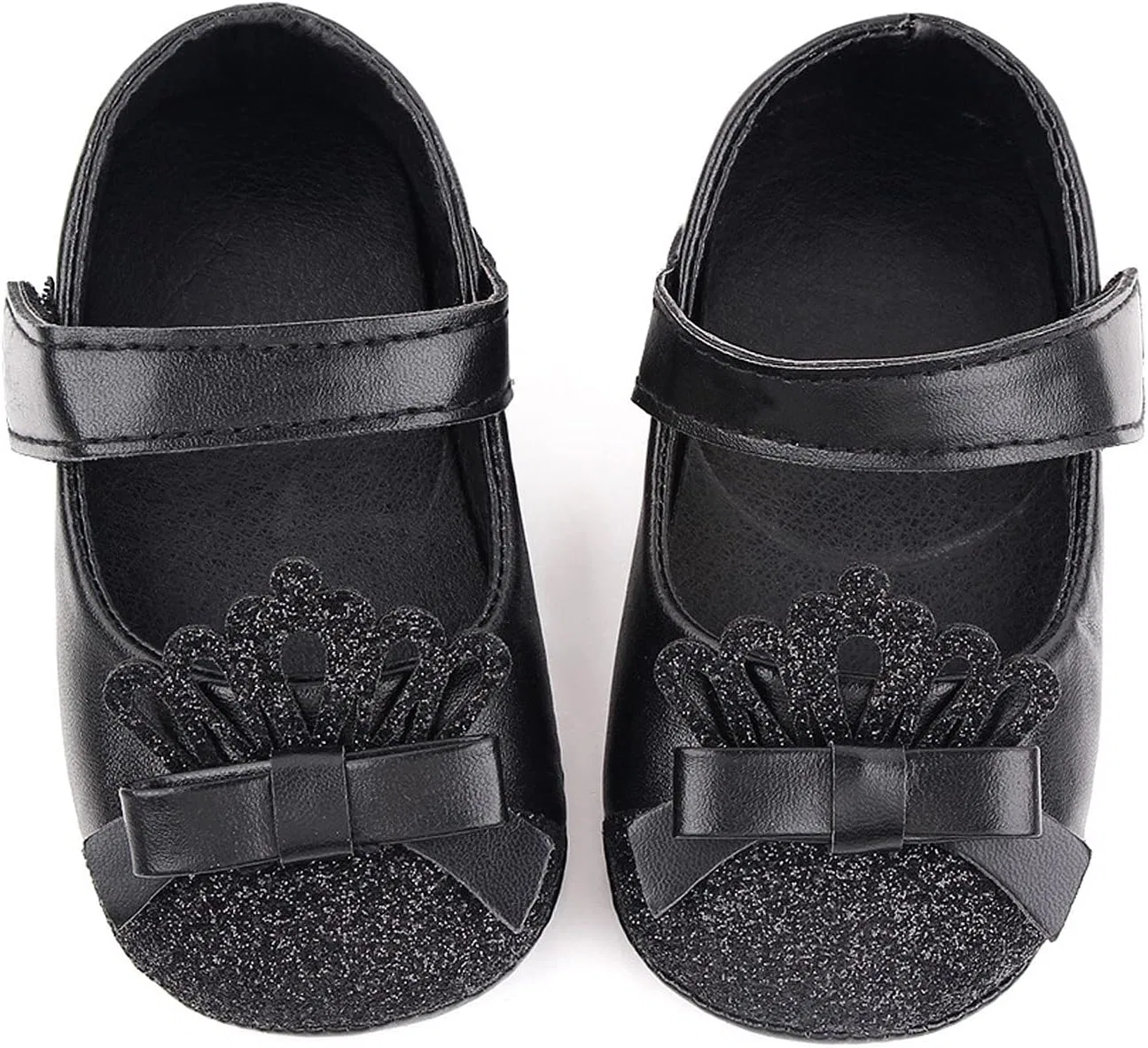 Детские кроссовки для девочек с принтом Crown Shoe, Black — фото 2