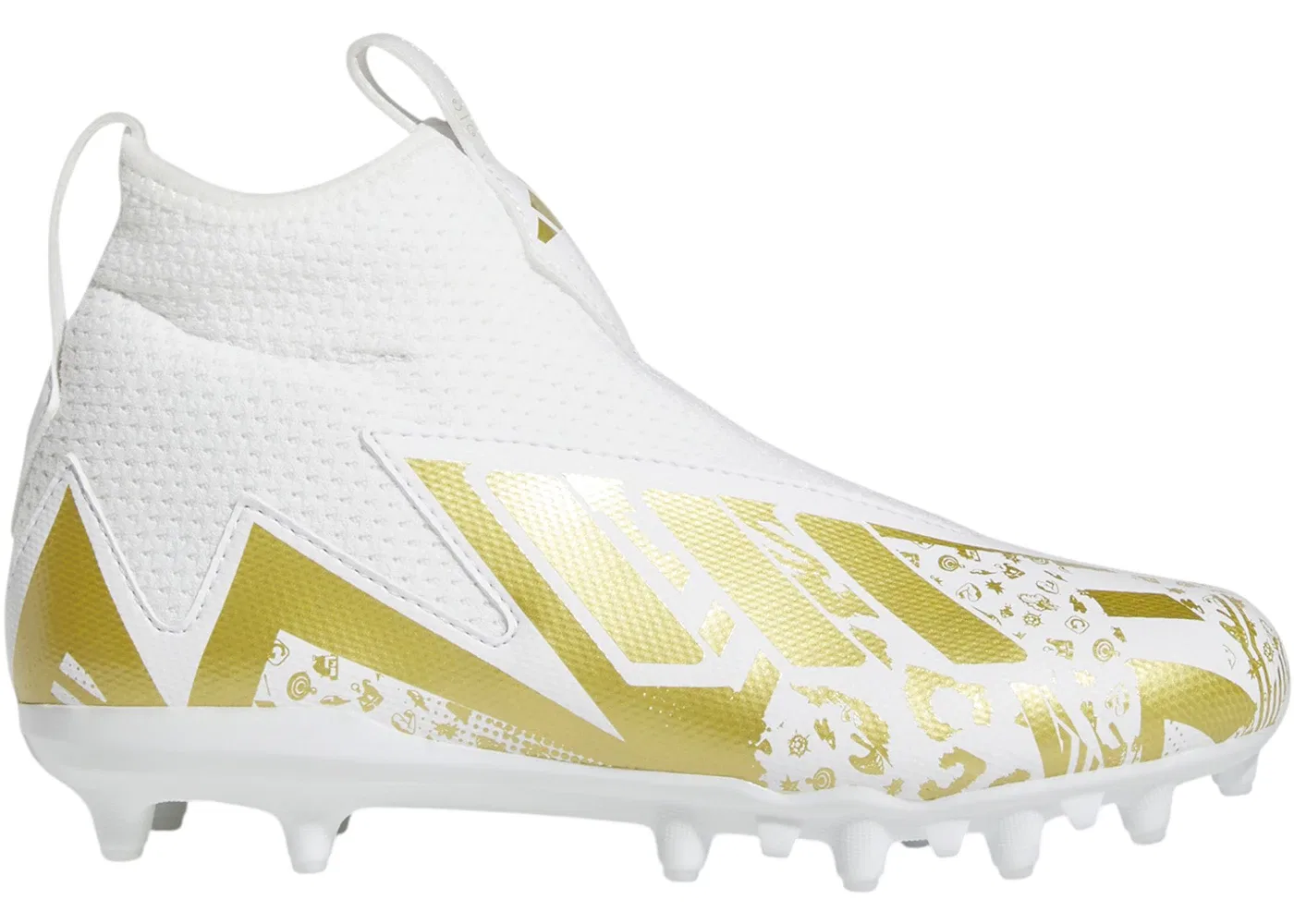Детские бутсы Adidas Freak Spark 23, Cloud White/Gold Metallic/Cloud White