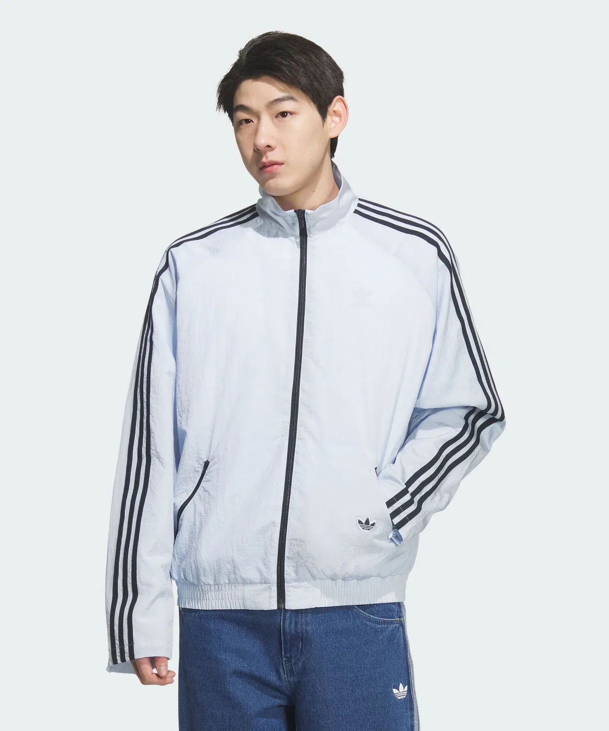 Мужская куртка из нейлона с высоким воротником FTBL JKT for BEAUTY&YOUTH Adidas, Blue — фото 3