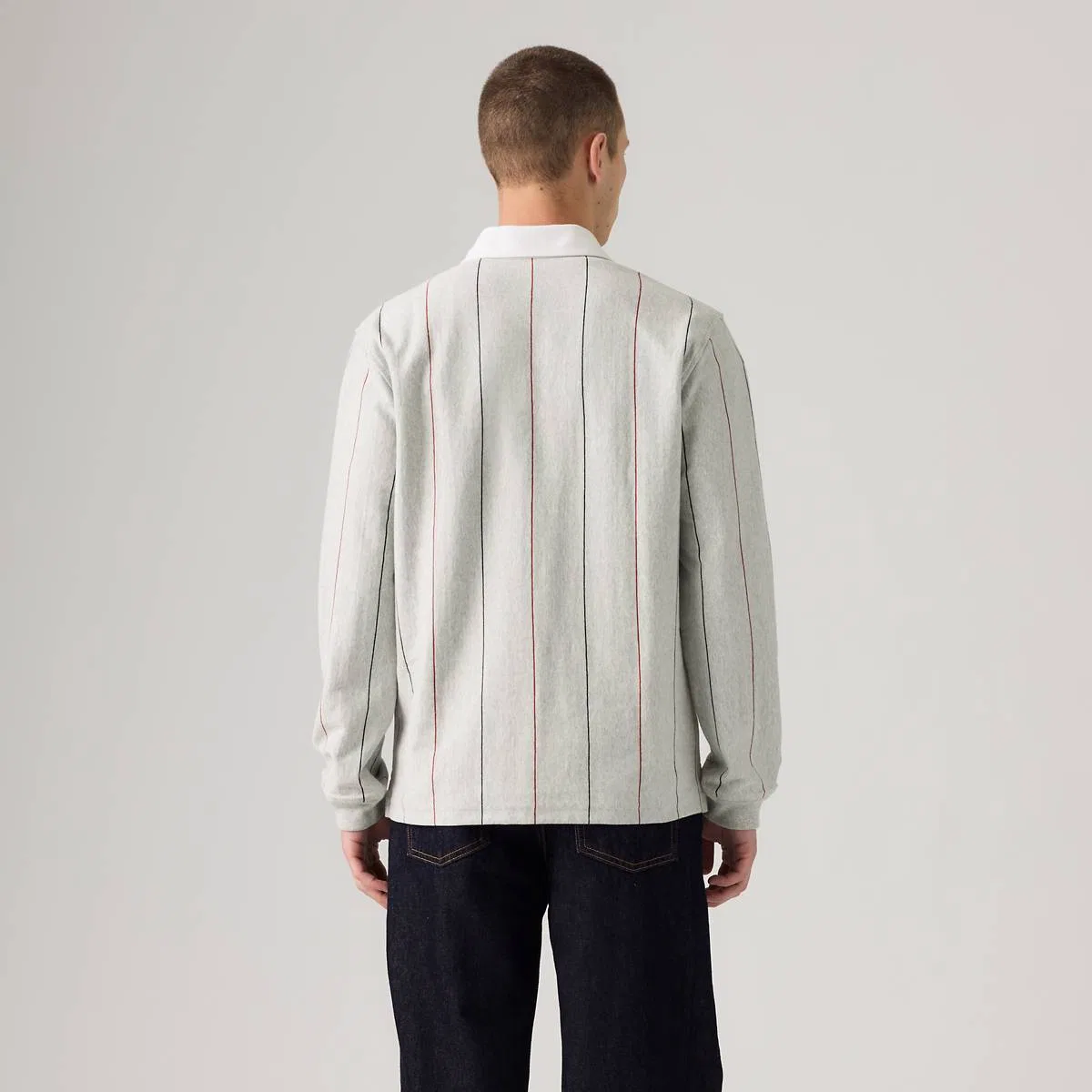 Регбийная футболка Union Levi's, Barrett Stripe Light Grey Heather Emboldened - Grey — фото 4