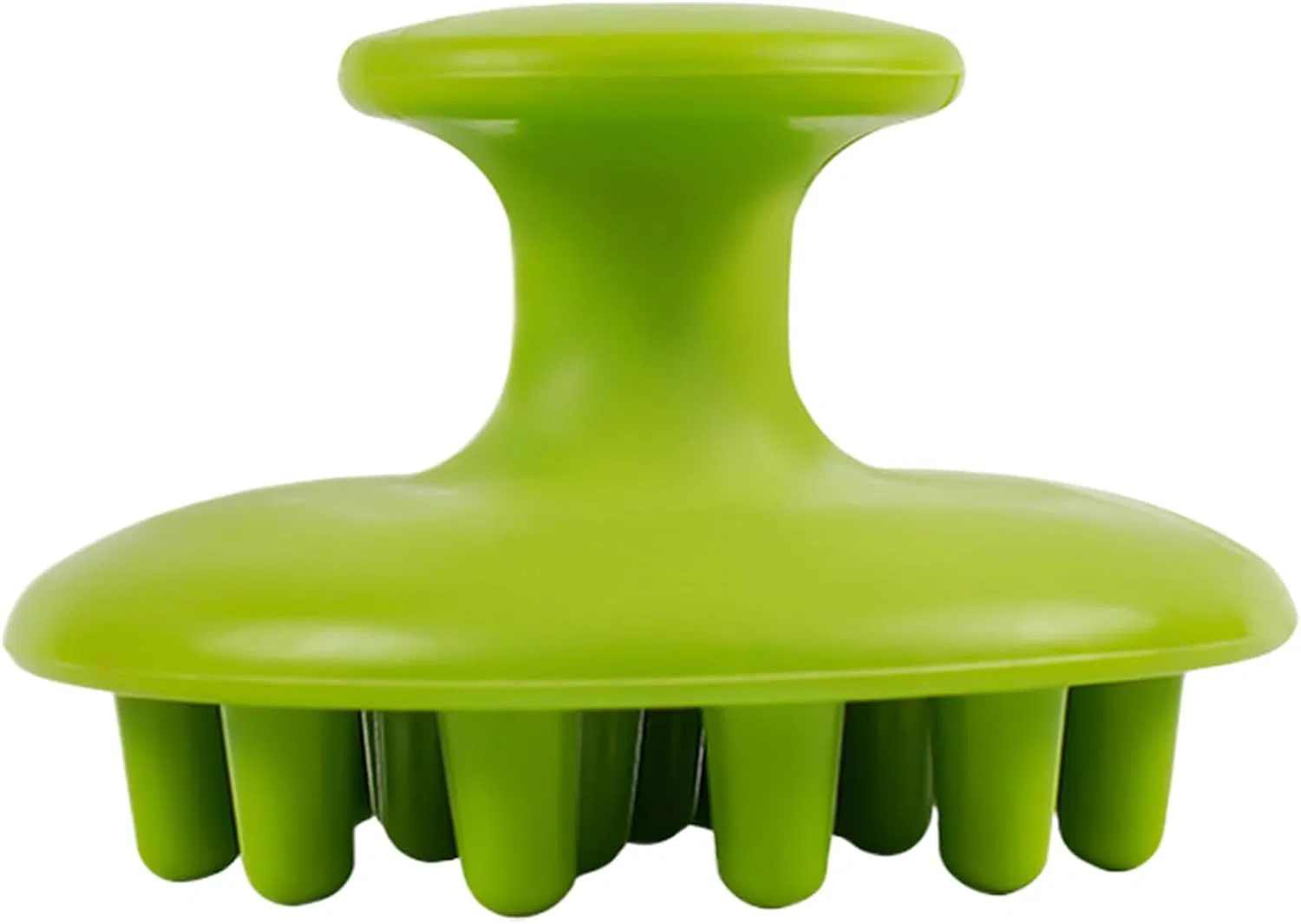Щетка для массажа кожи головы, Silicone, Generisch, Зеленая, 7x4.5 см