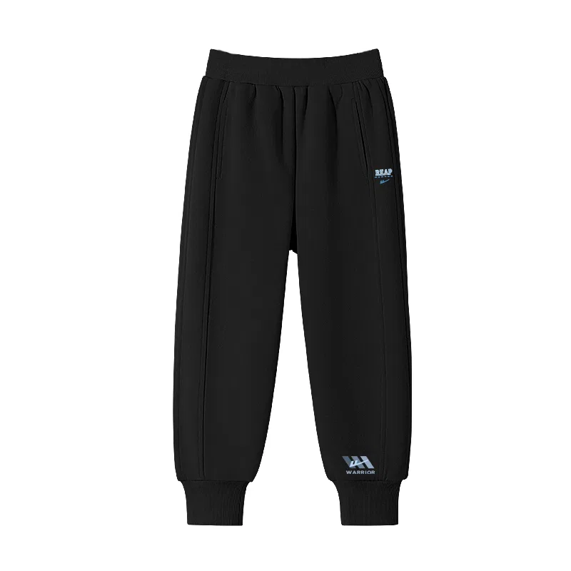 Детские спортивные штаны с принтом Black/H Blue White Stitching K+H Three-Mark Left Bottom K WARRIOR