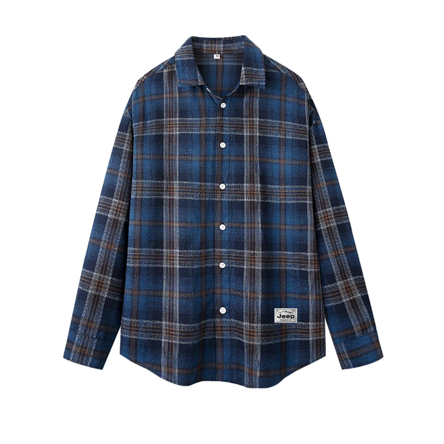 Детская рубашка с воротником, прямой крой, Jeep Classic Collection, Navy Blue Plaid