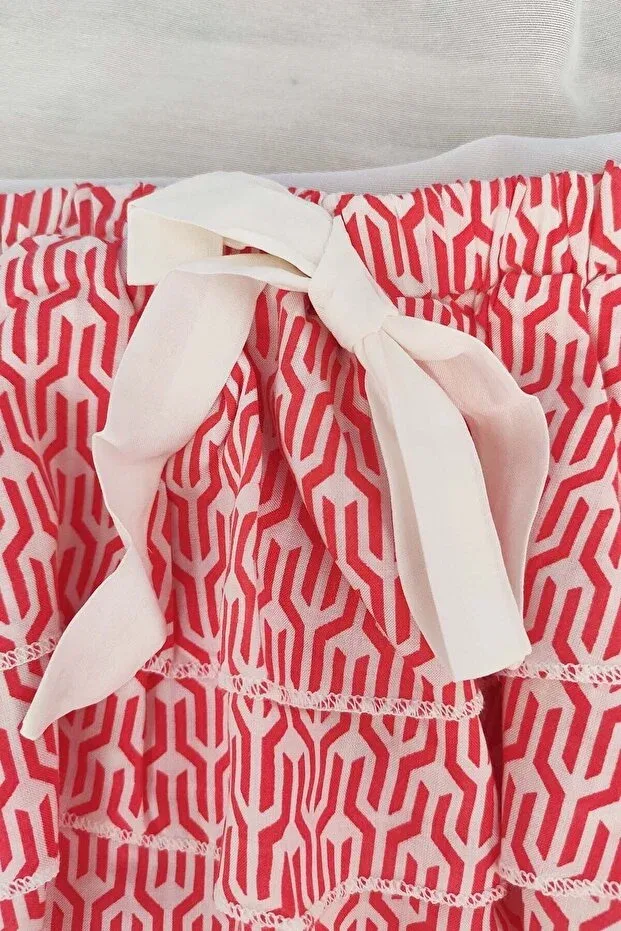 Детская юбка для девочек с принтом tie-dye Shecco Babba, Red White — фото 3