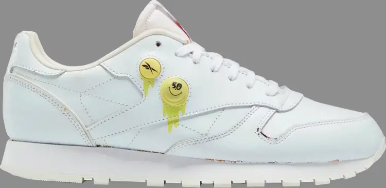 

Кроссовки smiley x classic leather pump '50th anniversary' Reebok, белый