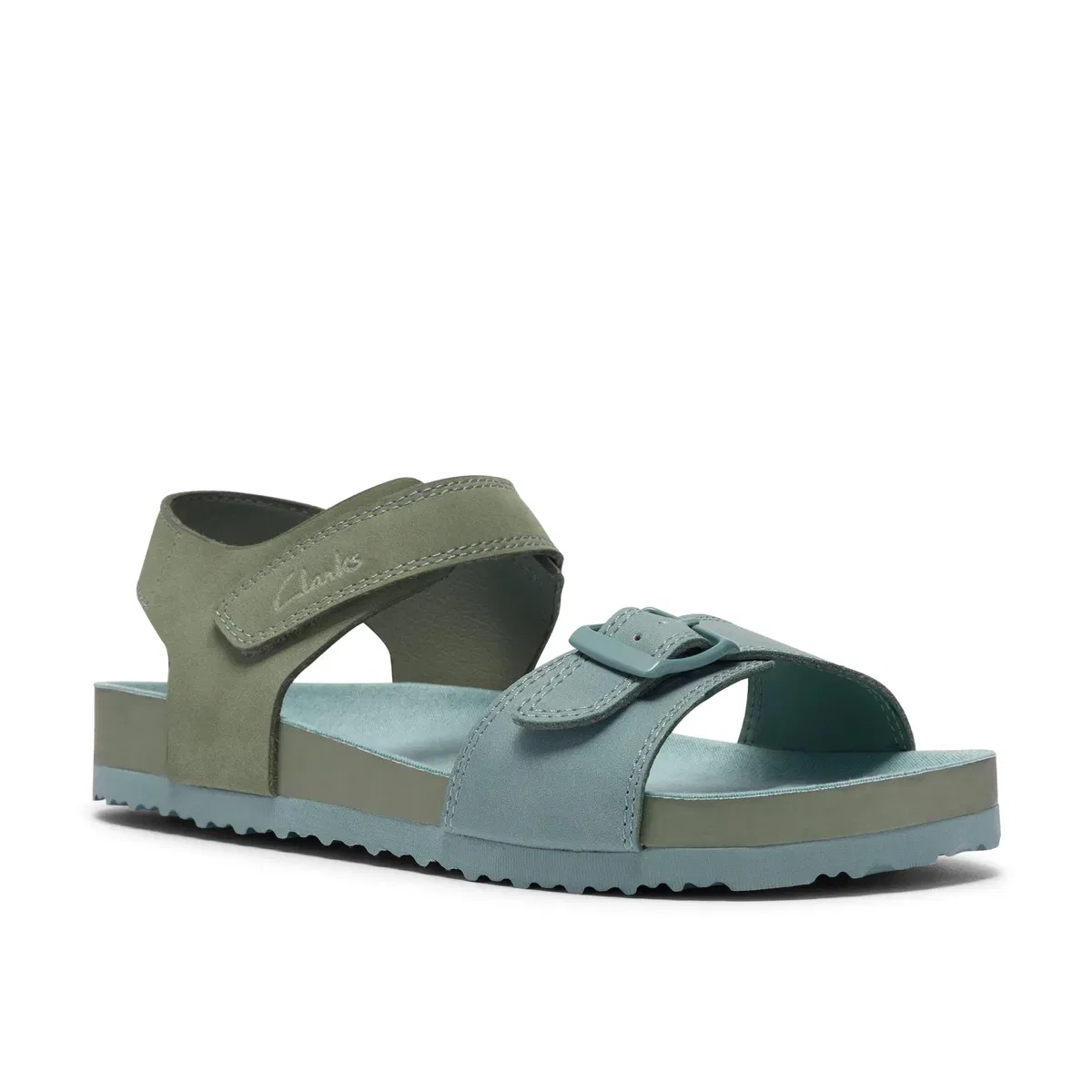 Босоножки свободные комбинированные с ремешками Bali Free K Clarks, Green — фото 4