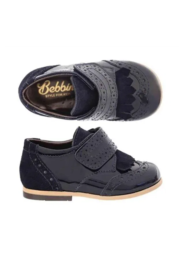 Детские туфли для мальчиков с кисточками Bebbini, Black Rugan