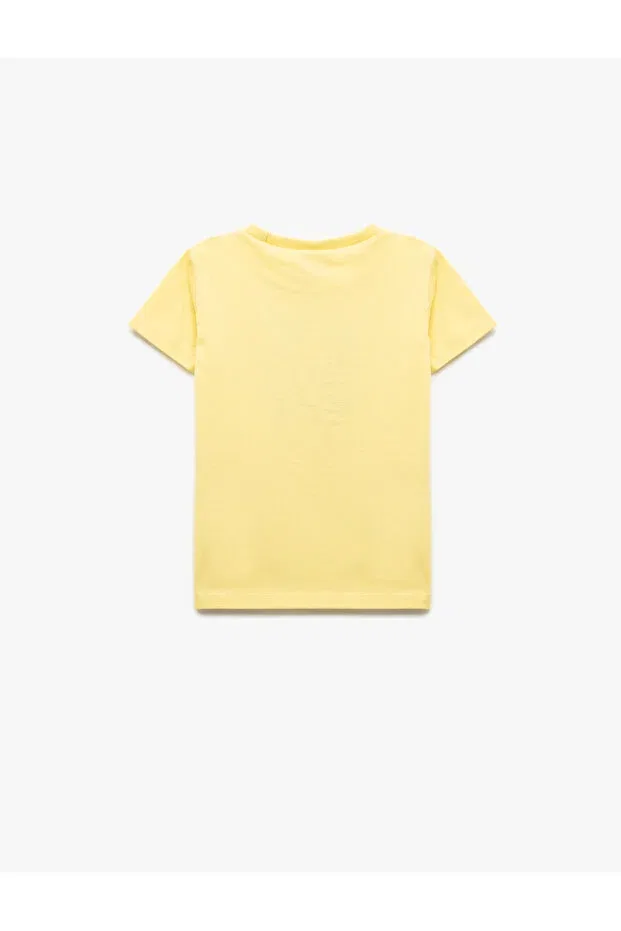 Детская футболка с пайетками Crew Neck Cotton Koton, Yellow — фото 2