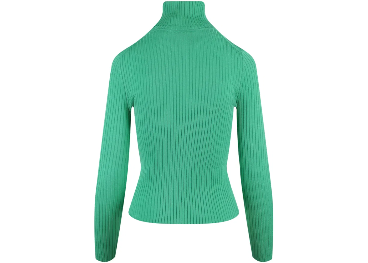 Женский свитер с воротником-стойкой из ребристой ткани Gucci, Green — фото 2