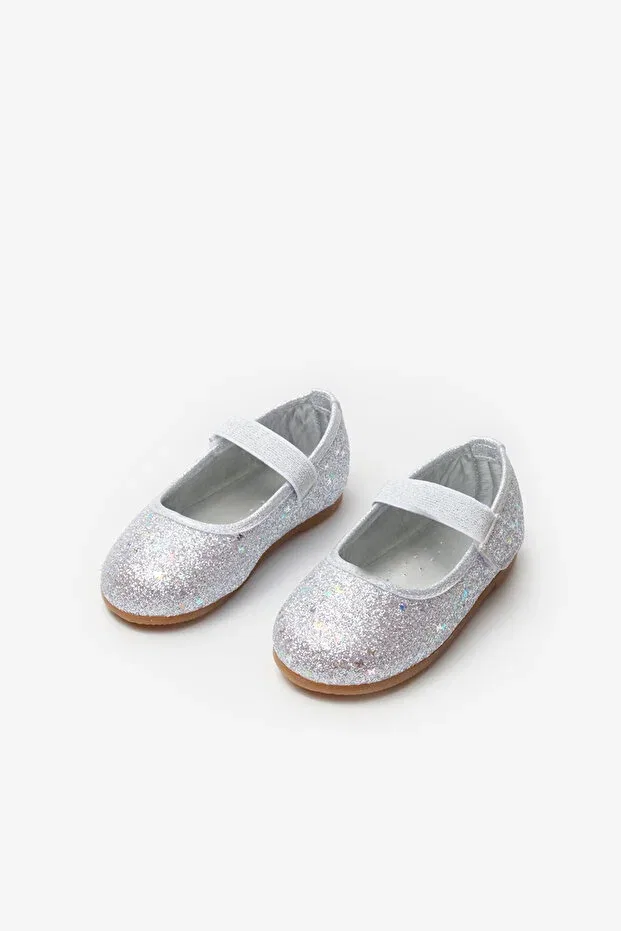 Детские балетки для девочек серебристые Silver butterfly Le Mabelle, Silver