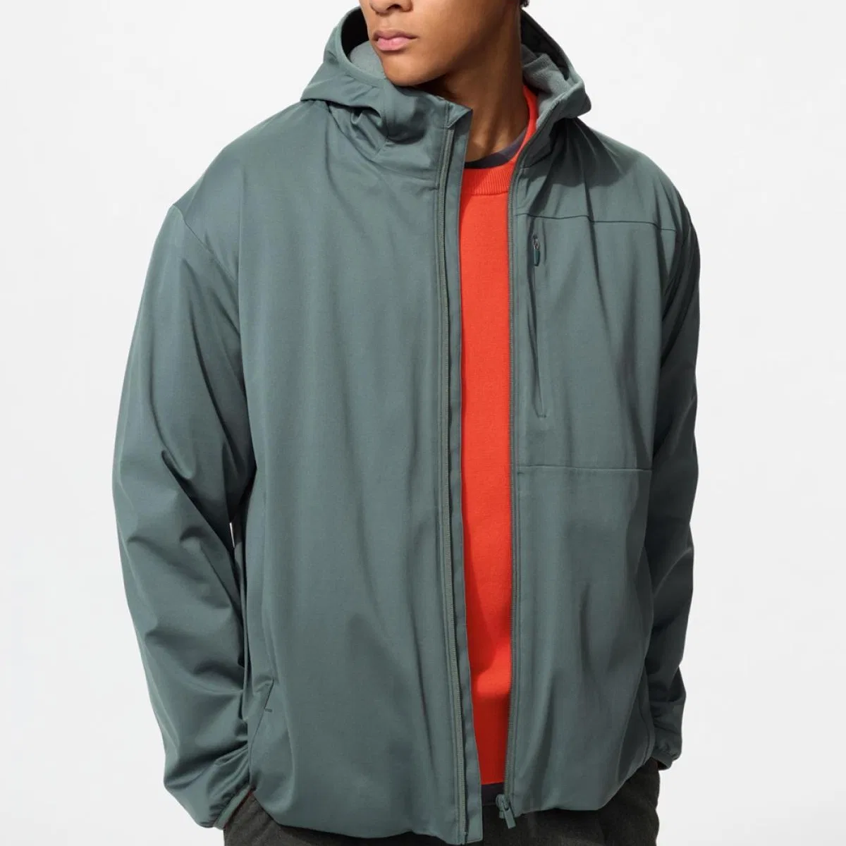 Мужская куртка Olive Hooded Non Detachable Moderate UNIQLO — фото 3
