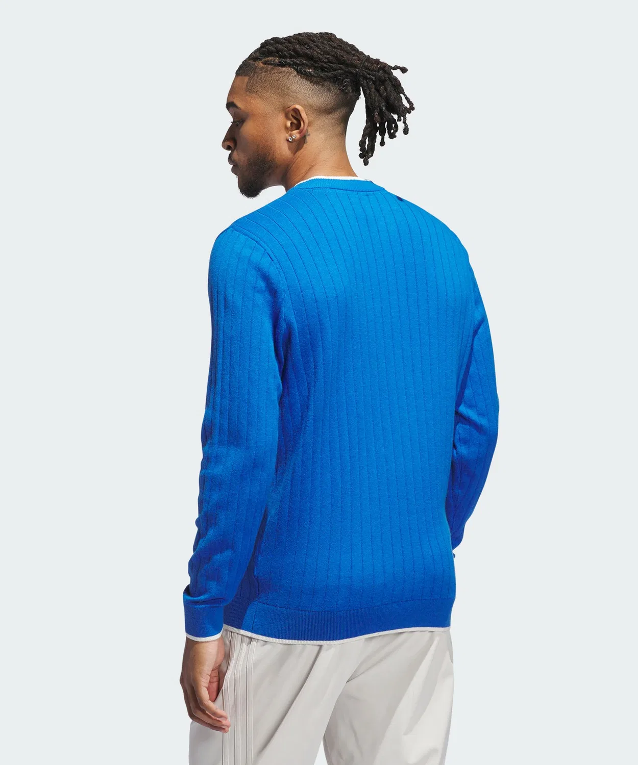 Мужской свитер из кашемира с V-образным вырезом Adidas Original Golf, Cobalt Blue — фото 2