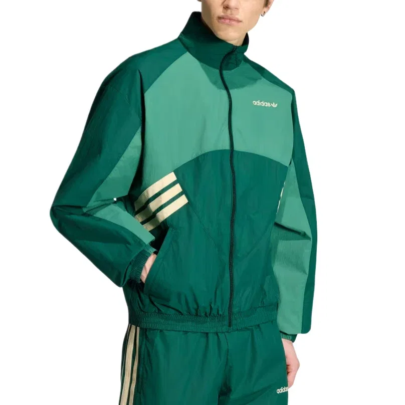 Мужская куртка с воротником-стойкой Munich 93 Track Jacket Adidas, зеленый — фото 3
