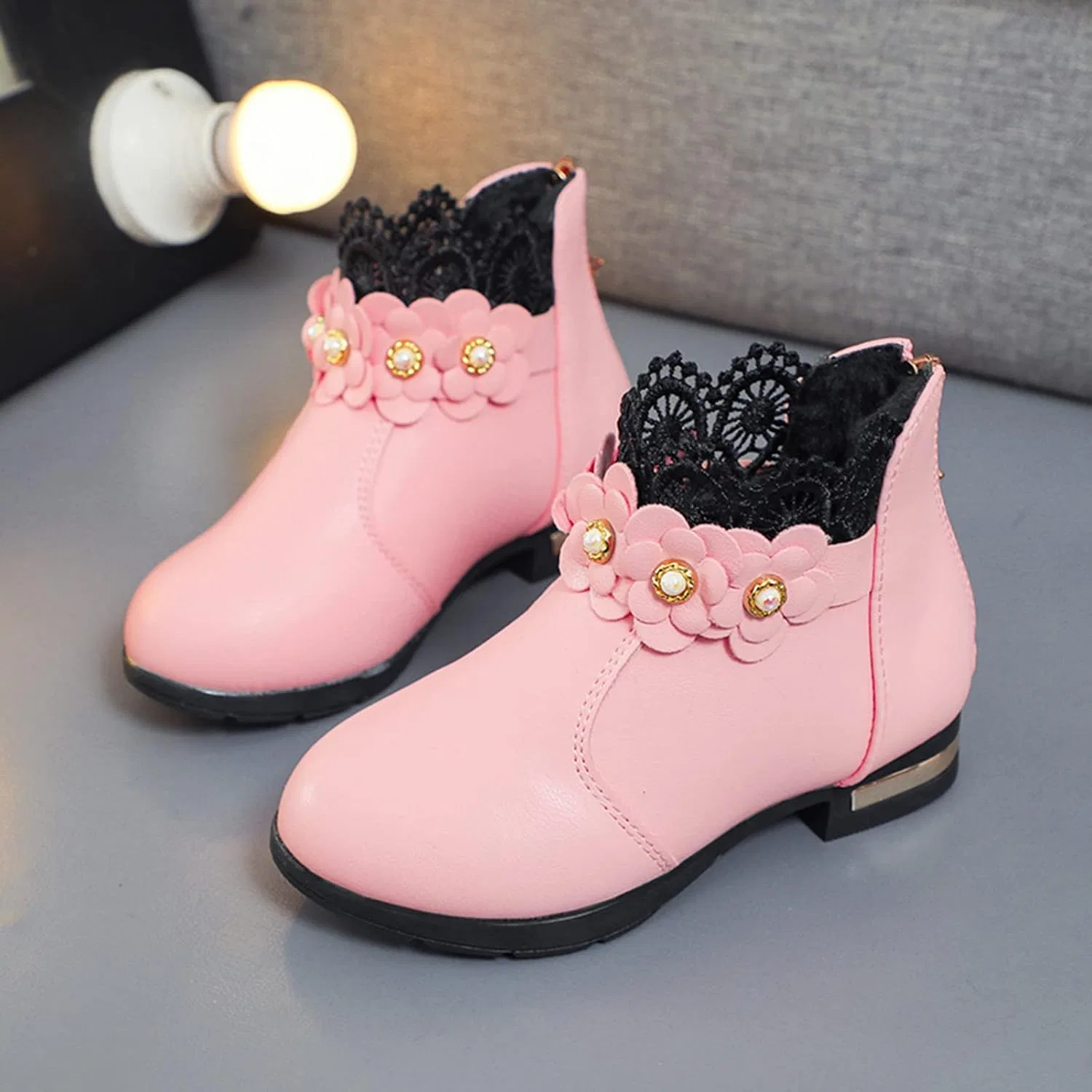 Детские зимние ботинки для девочек с принтом Hynde Girl Wpf A Boot Size 9, Pink — фото 4