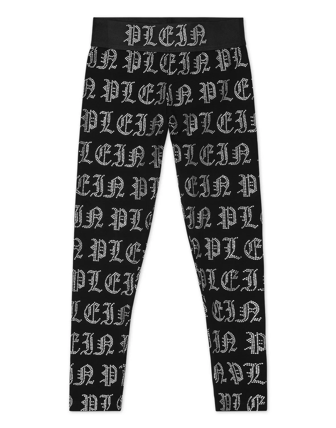 Детские леггинсы с декором стразами Gothic Plein Strass PHILIPP PLEIN, черный