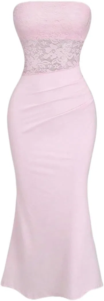 Женское облегающее платье с кружевом Bodycon, Pink