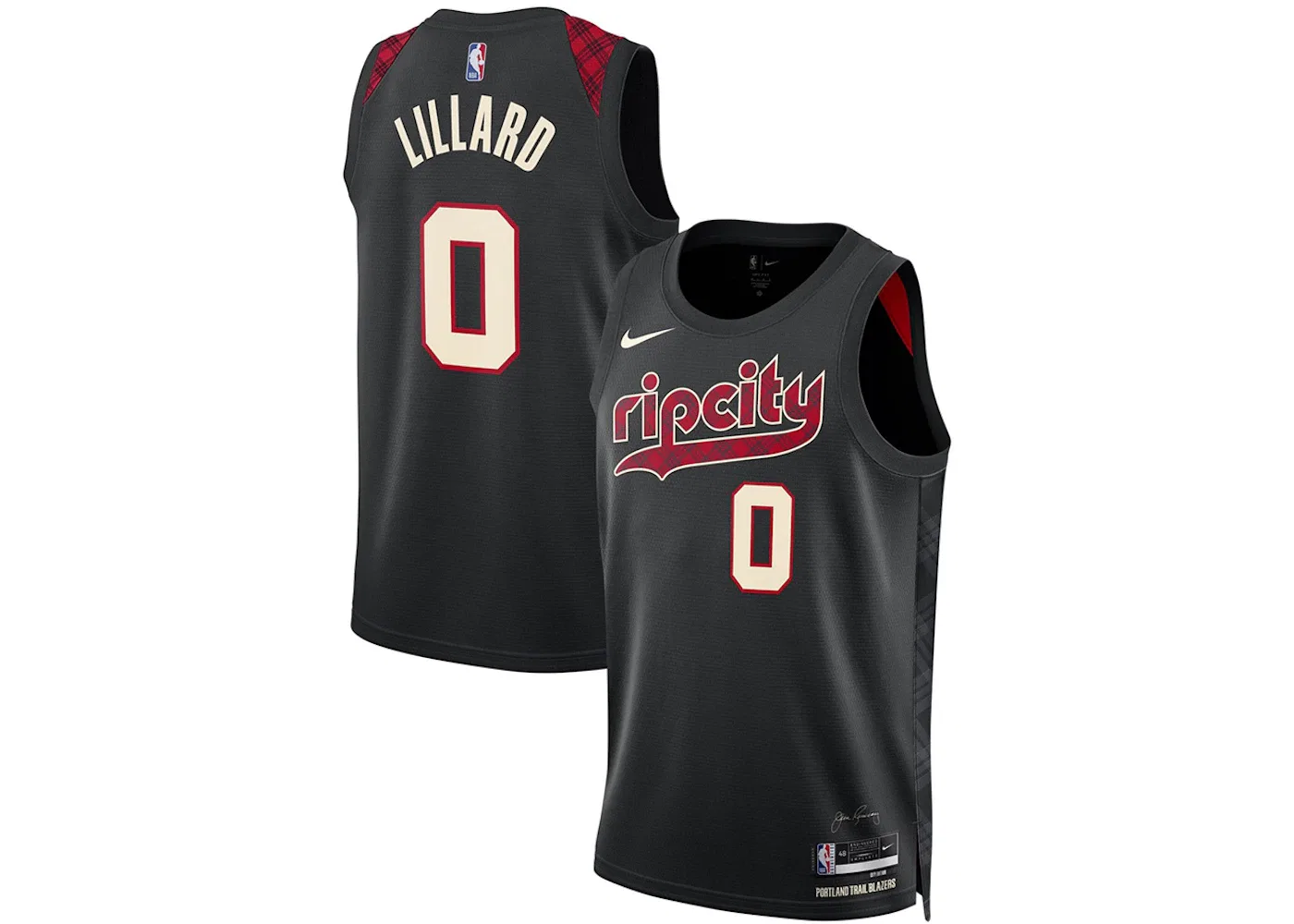Мужская джерси с длинным рукавом Nike Damian Lillard Portland Trail Blazers Jersey, Black