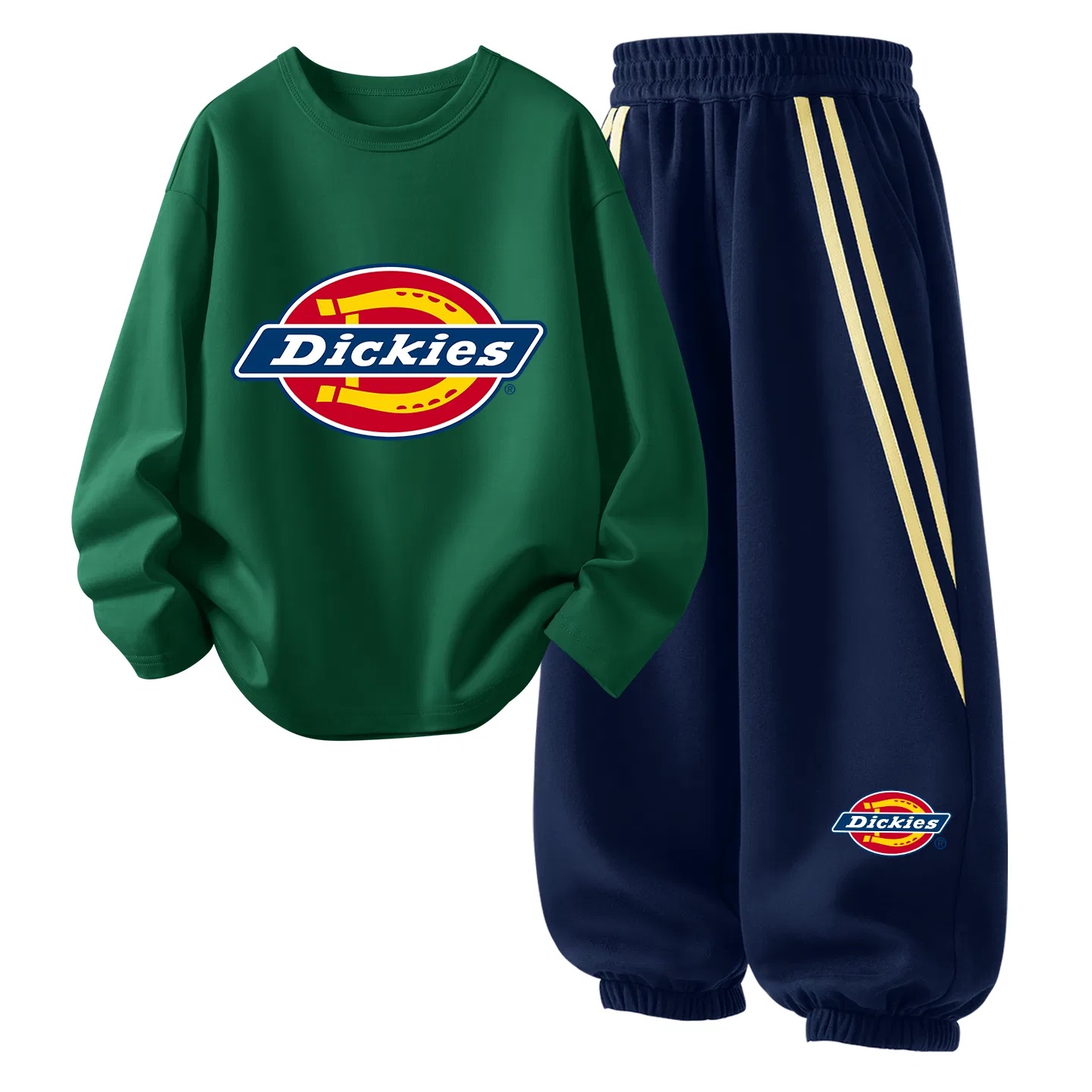 Детский спортивный костюм с принтом Dickies, Vintage Green/Navy Blue