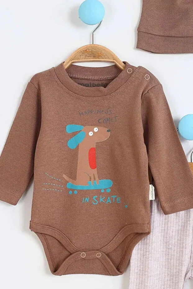 Детский комплект одежды из муслина с принтом Maibella, Brown — фото 4