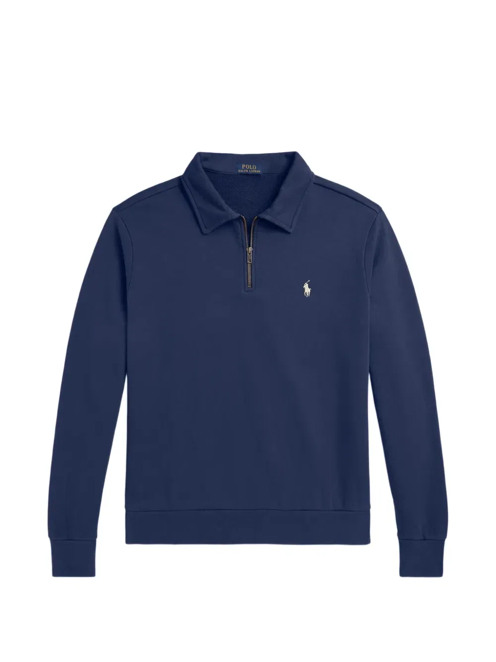 Рубашка-поло Polo Ralph Lauren с воротником из флиса на изнаночной стороне, синий