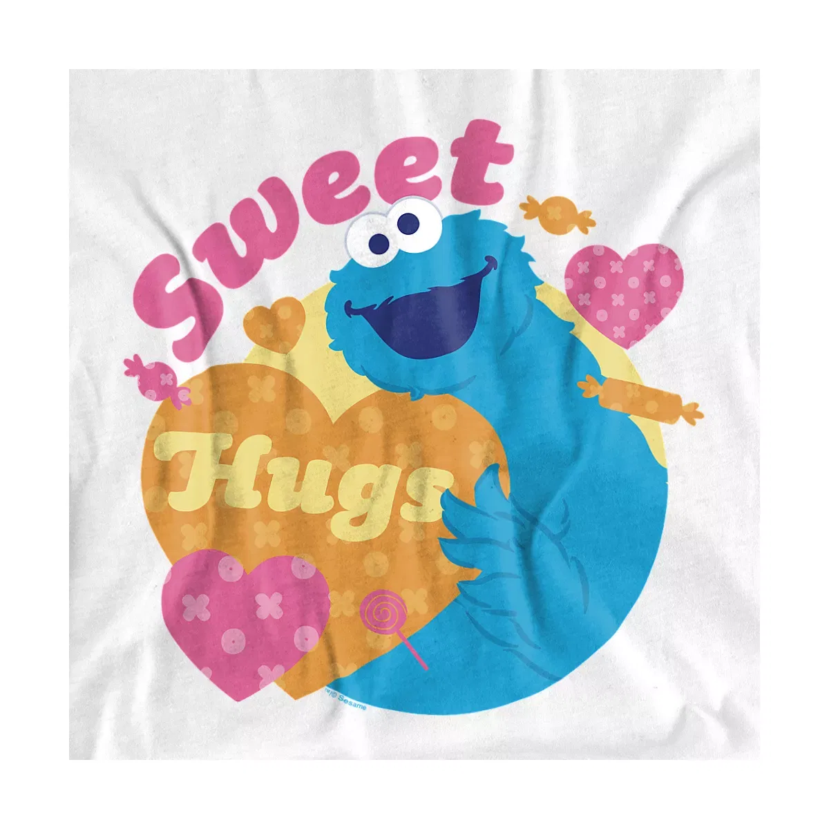 Детское боди для мальчиков с коротким рукавом Sesame Street Sweet Hugs With Cookie Monster, White — фото 2