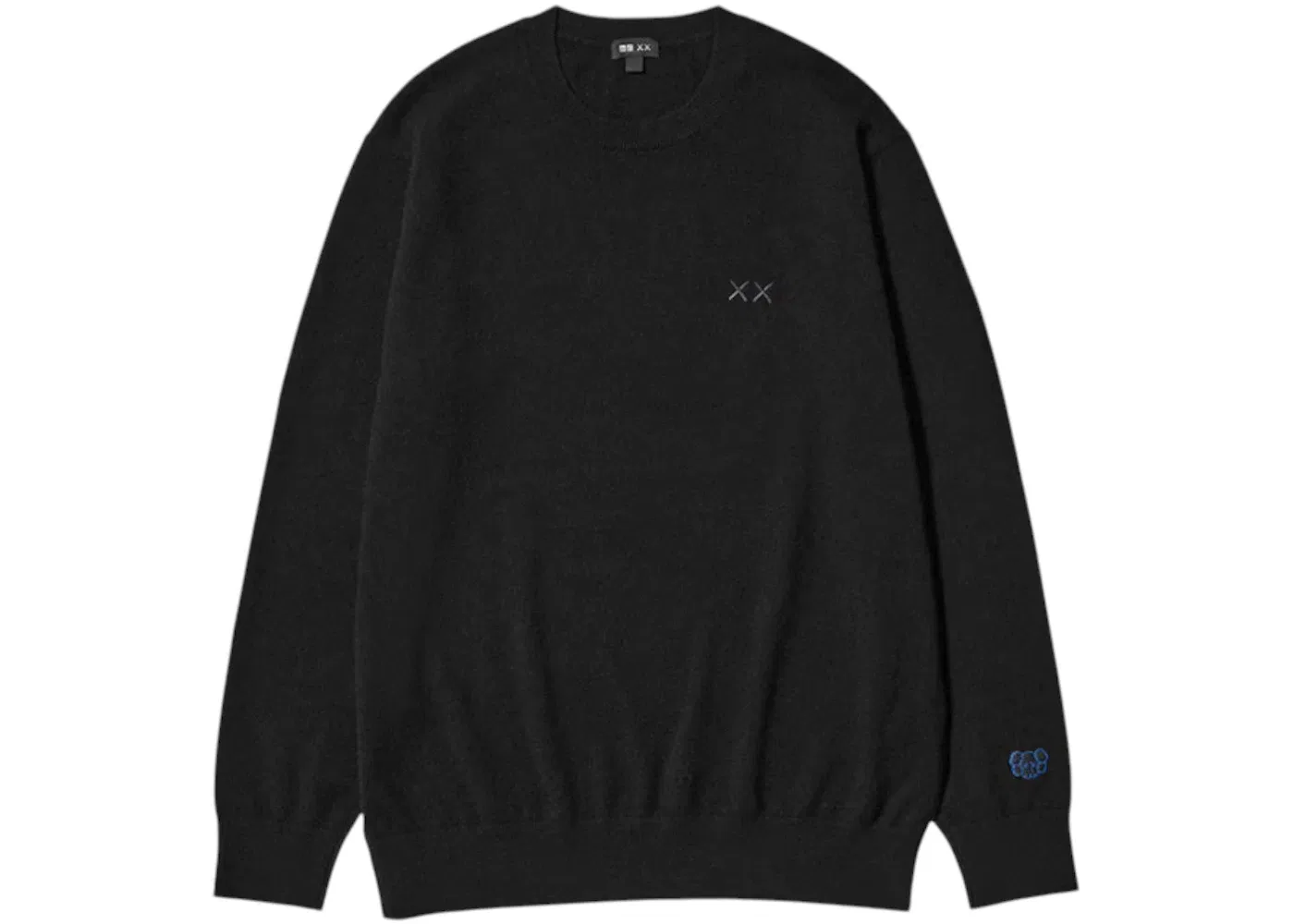 Детский джемпер из кашемира с принтом Uniqlo x KAWS, Black