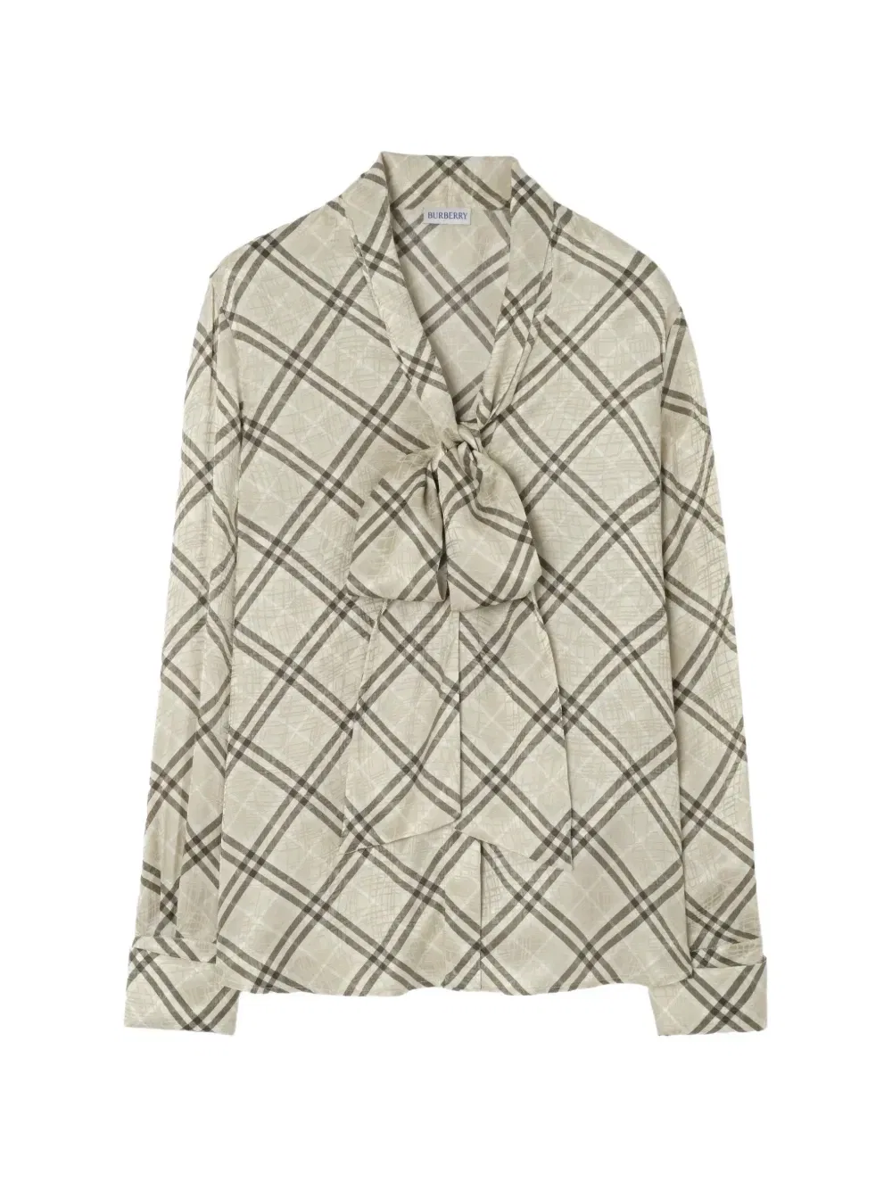 Блузка с узором BURBERRY, бежевый