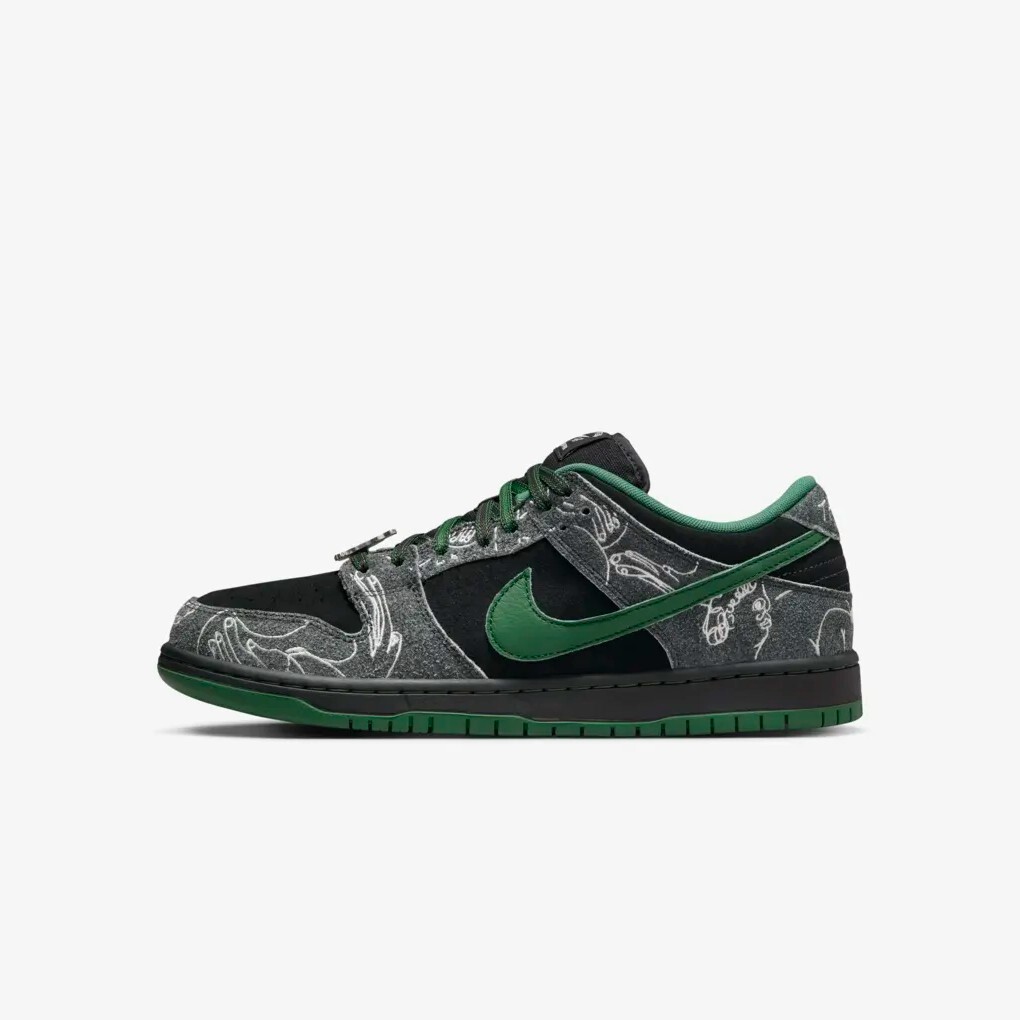 

Кроссовки Nike SB Dunk Low Pro x There, антрацитовый/зеленый